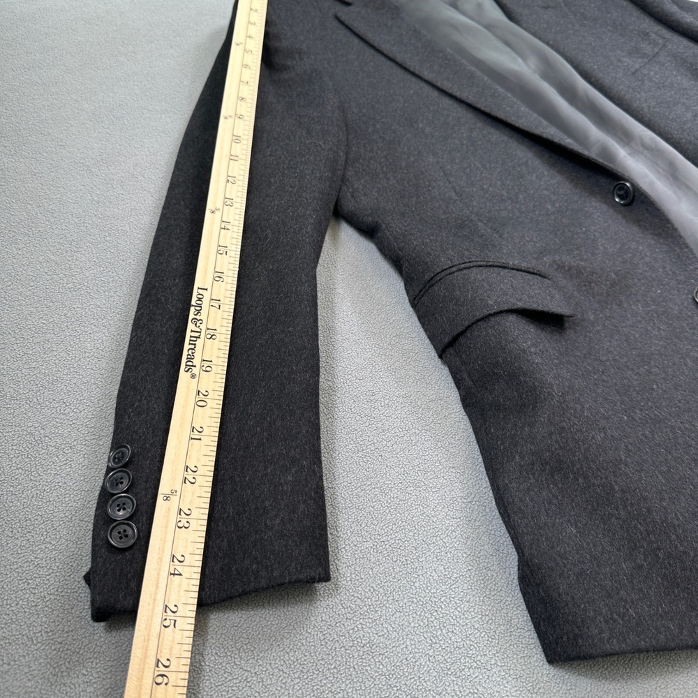 Saks Fifth Avenue Blazer 44R Mens Gray Wool Blend Two Button Sport Coat Business - Picture 5 of 13